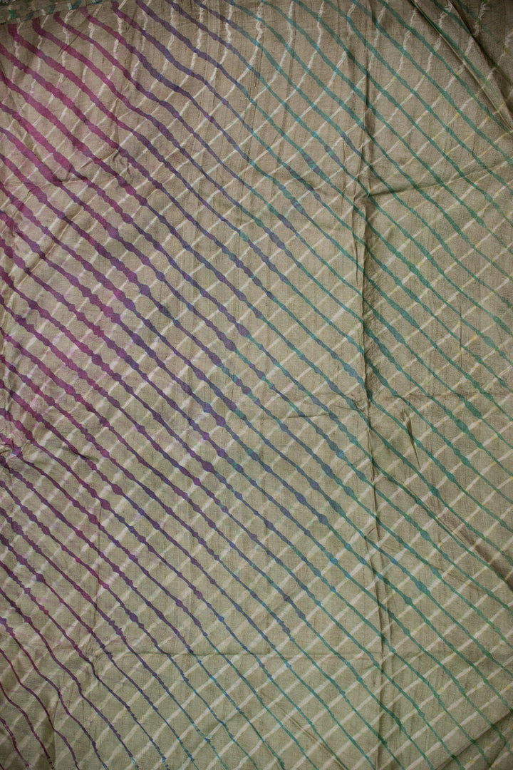 Green Leheriya Tussar Fabric