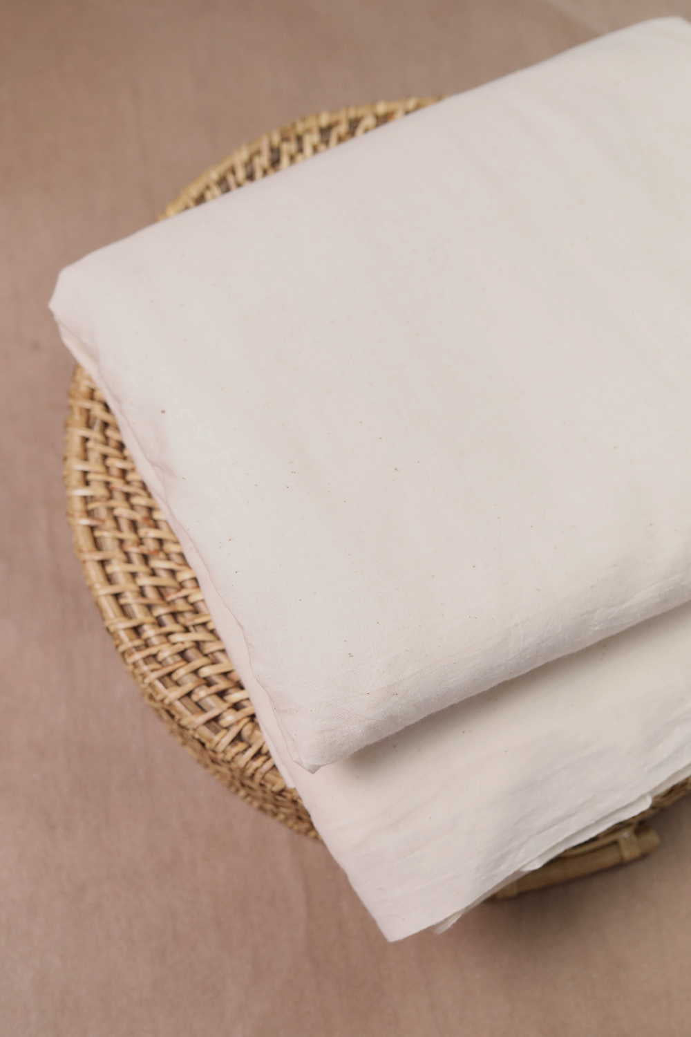 Plain Daisy Cream Handwoven Cotton Fabric