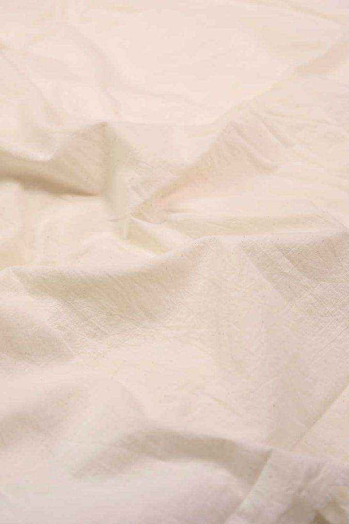 Plain Daisy Cream Handwoven Cotton Fabric