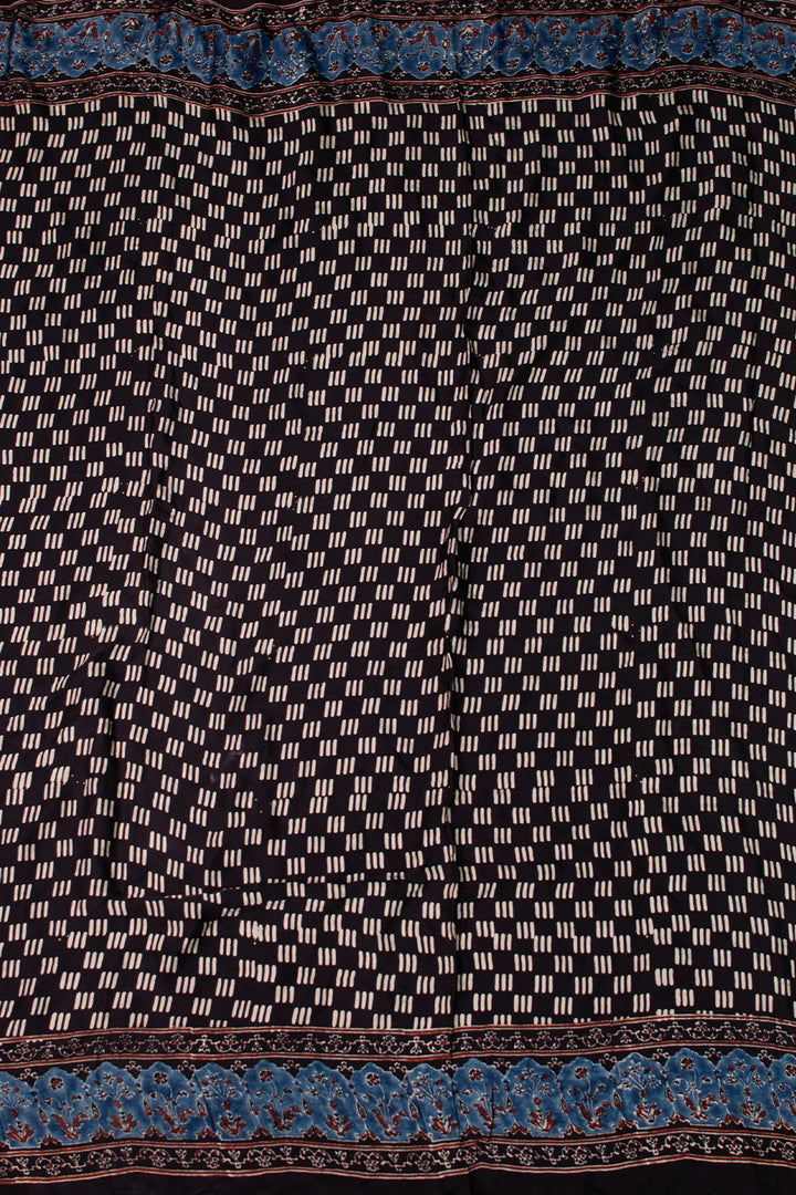 Pitch Black Modal Silk Fabric - 1m