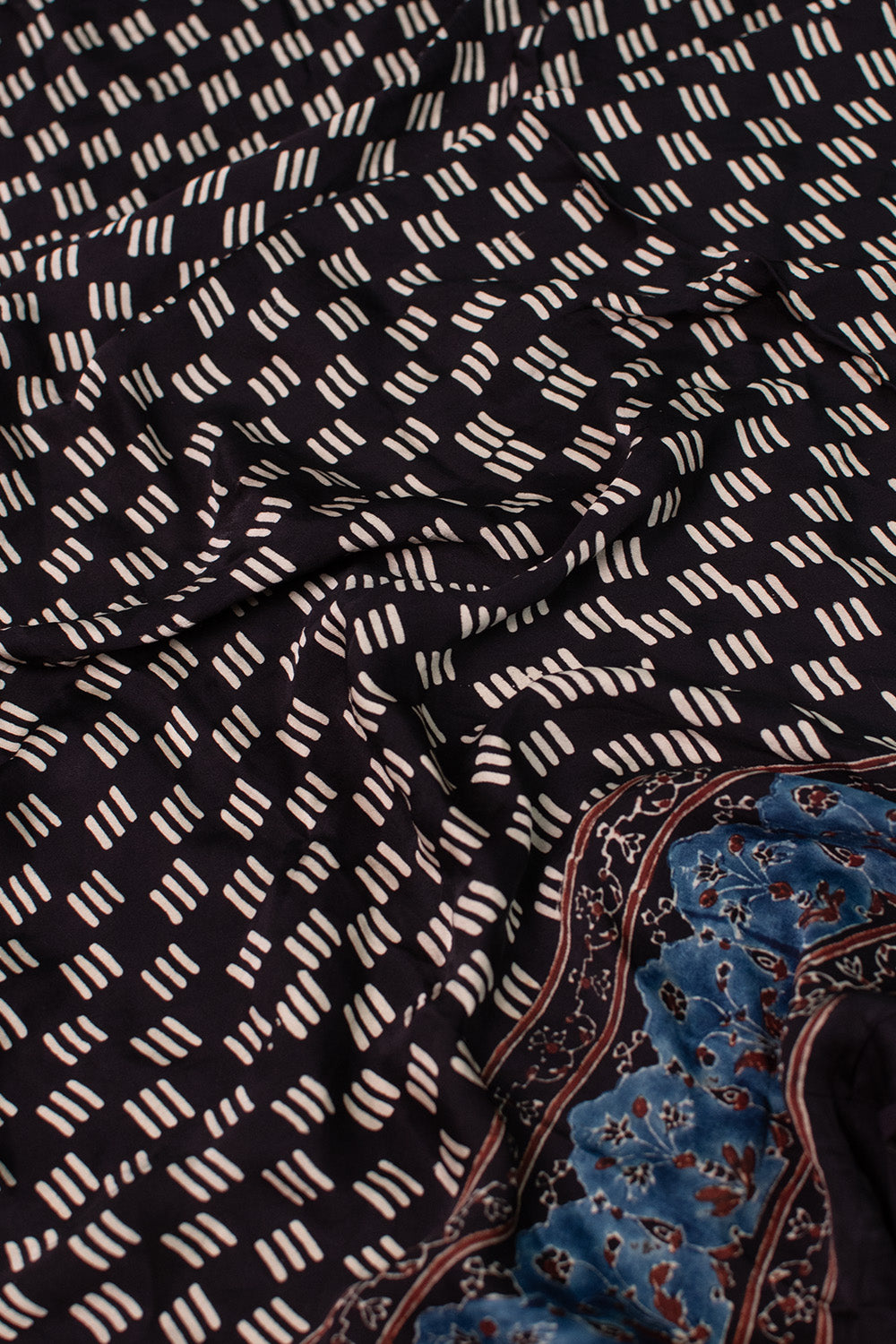 Pitch Black Modal Silk Fabric - 1m