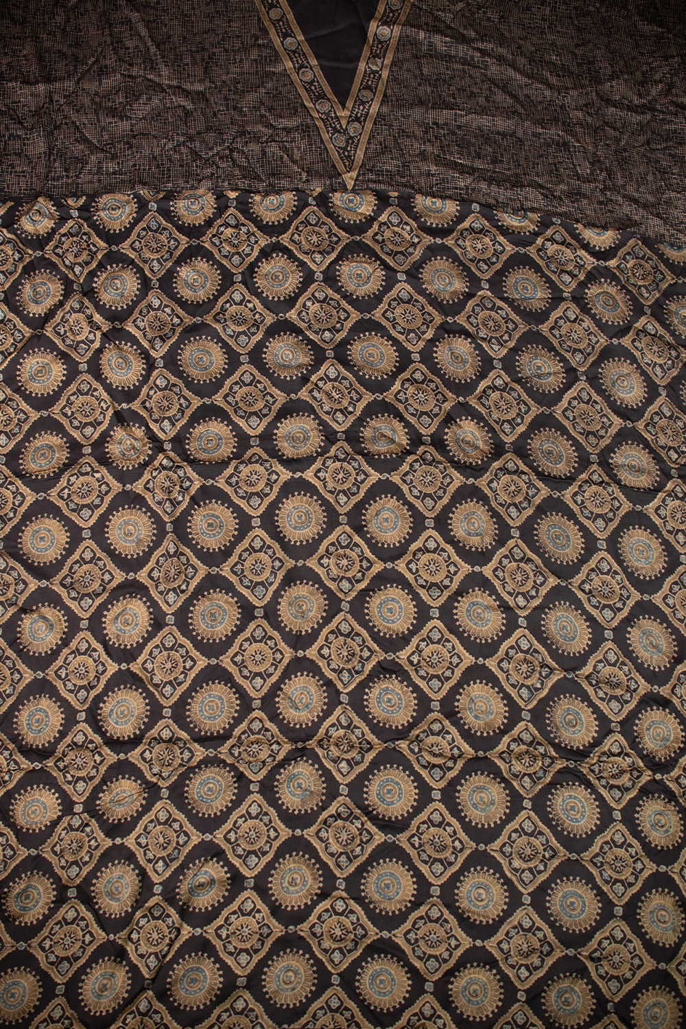 Patterned Design Ajrak Modal Silk Kurta
