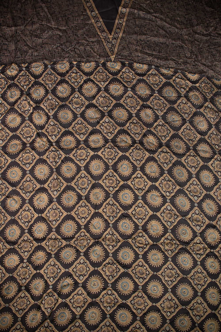 Patterned Design Ajrak Modal Silk Kurta