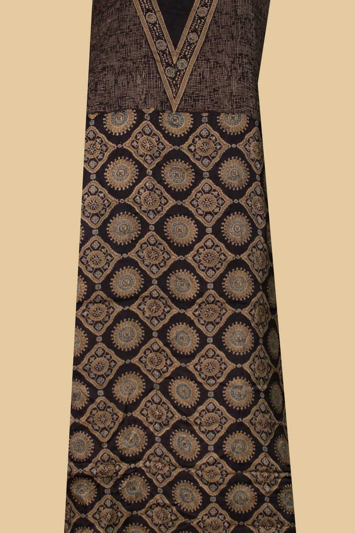 Patterned Design Ajrak Modal Silk Kurta