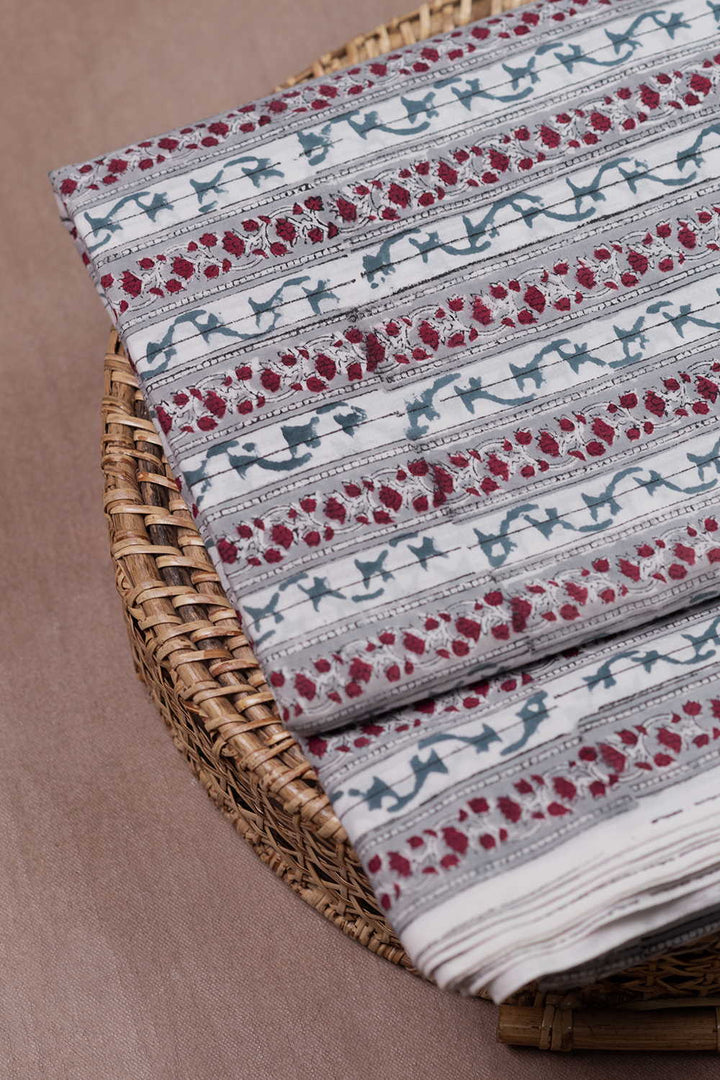 Block Printed Cotton Fabric - Matkatus