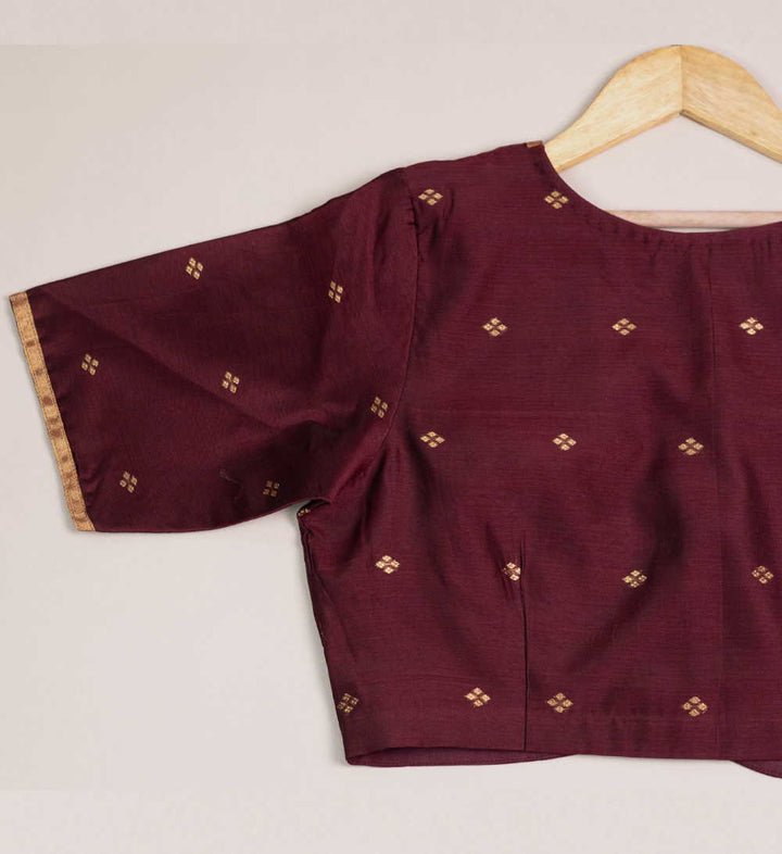 Maroon with Zari Buttas Chanderi Blouse 32,34,36,38,40,42