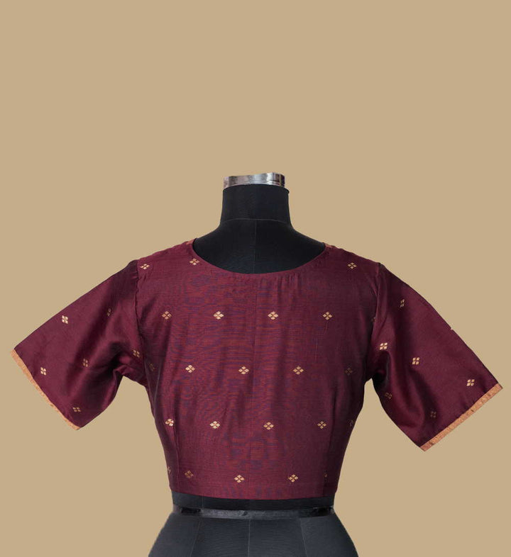 Maroon with Zari Buttas Chanderi Blouse 32,34,36,38,40,42