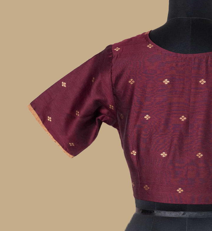 Maroon with Zari Buttas Chanderi Blouse 32,34,36,38,40,42