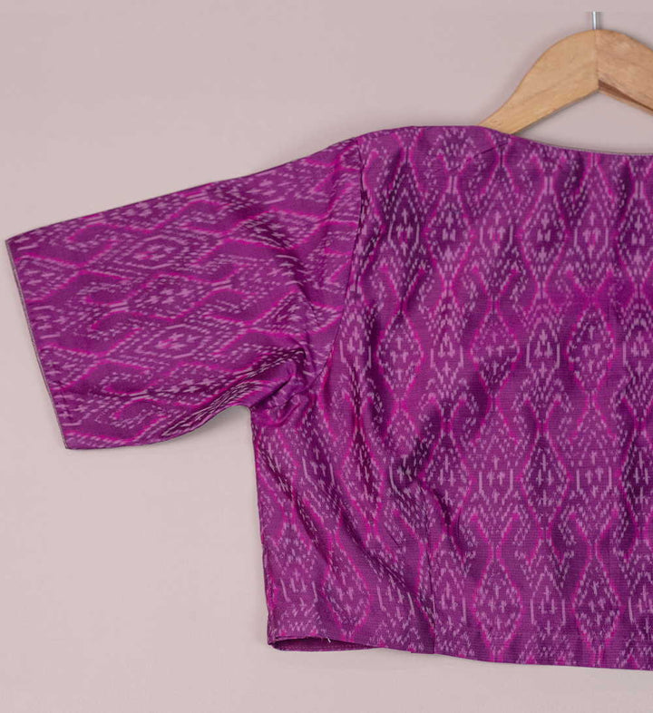 Shades of Violet Ikkat Silk Cotton Stitched Blouse 32,34,36,38,40,42