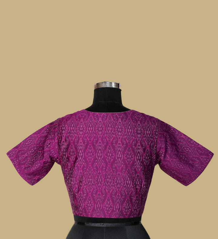 Shades of Violet Ikkat Silk Cotton Stitched Blouse 32,34,36,38,40,42