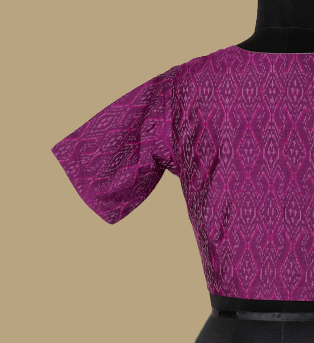 Shades of Violet Ikkat Silk Cotton Stitched Blouse 32,34,36,38,40,42
