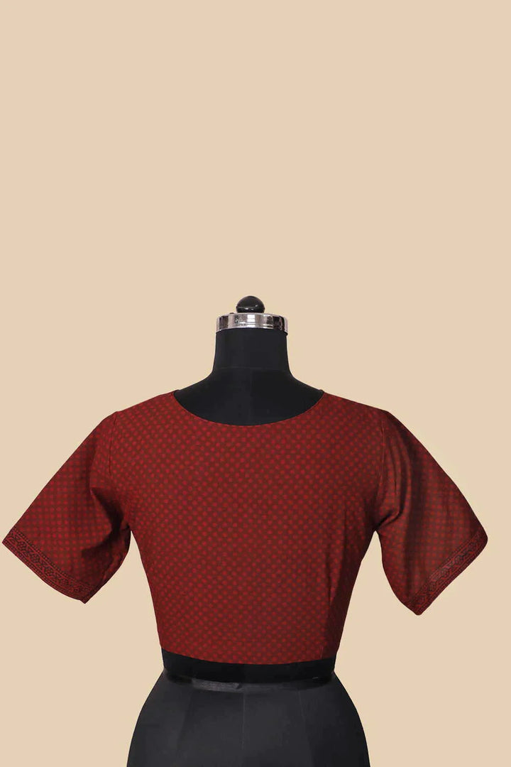 Boat Neck with Maroon Bagh Stitched Blouse 32,34,36,38,40,42