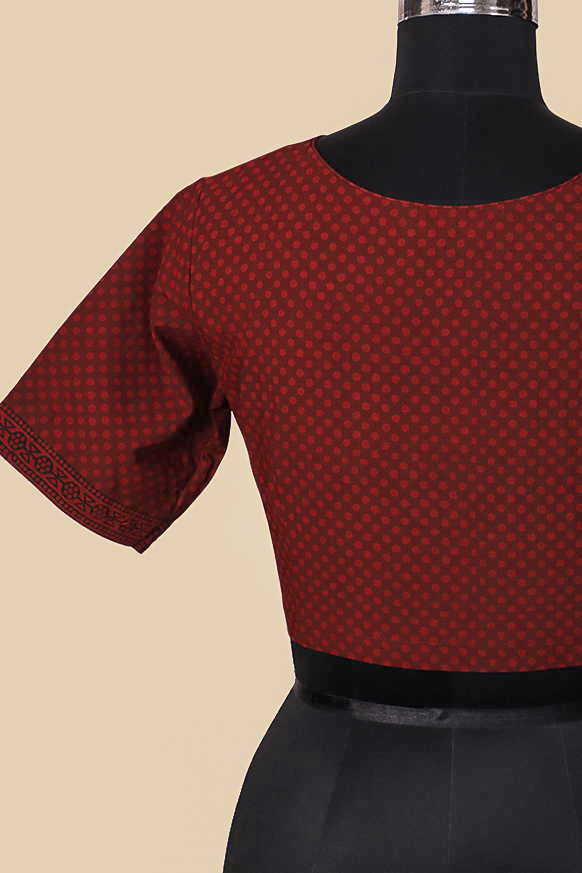 Boat Neck with Maroon Bagh Stitched Blouse 32,34,36,38,40,42
