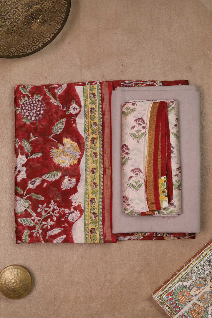 Floral Trail Chanderi Silk Cotton Suit