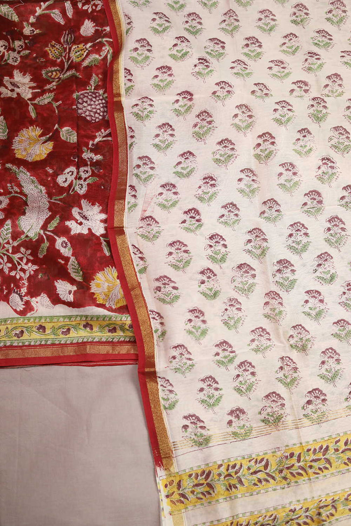 Floral Trail Chanderi Silk Cotton Suit