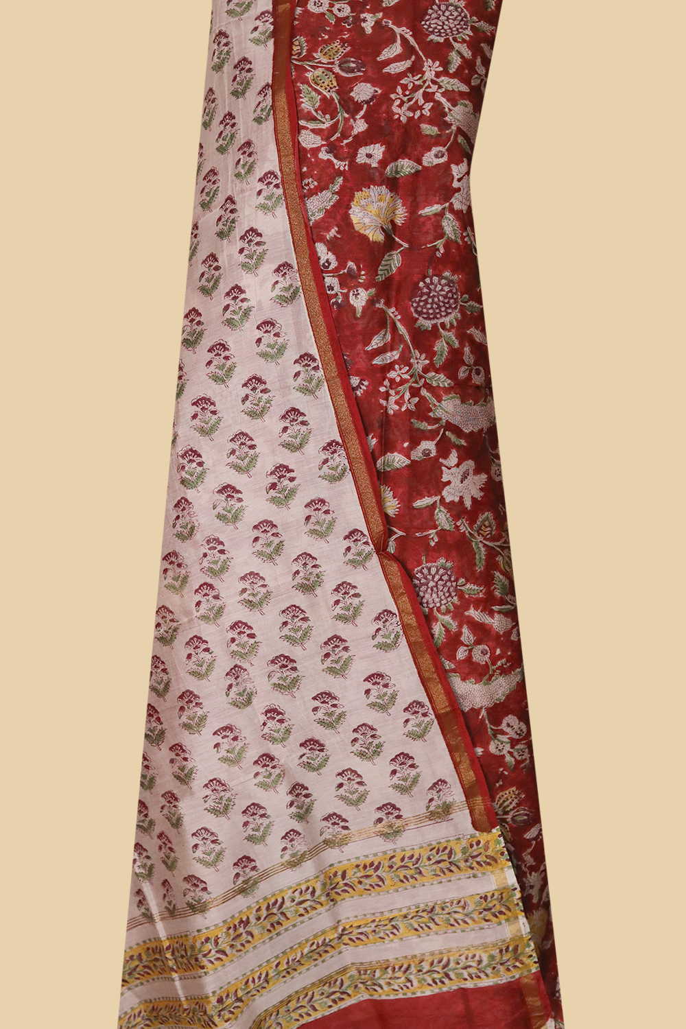 Floral Trail Chanderi Silk Cotton Suit