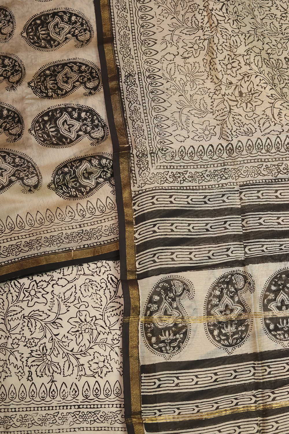 Pailey Butta - Cream Chanderi Silk Cotton Suit