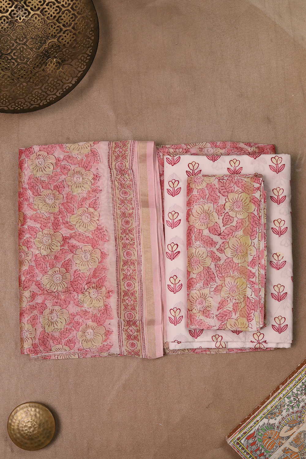 Flowering Vine Chanderi Silk Cotton Suit