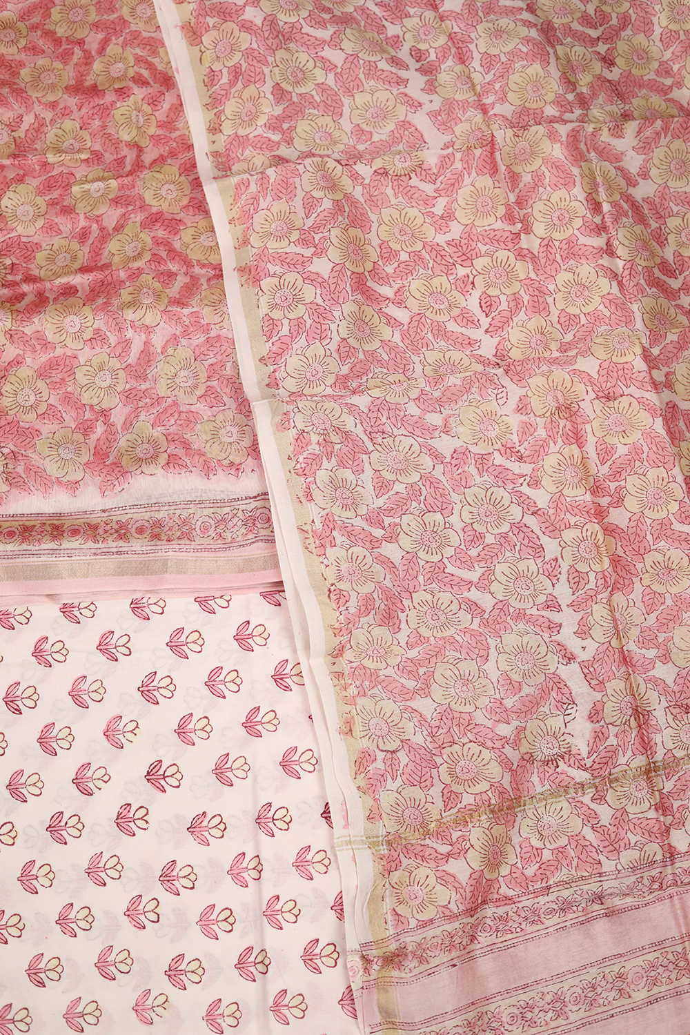 Flowering Vine Chanderi Silk Cotton Suit