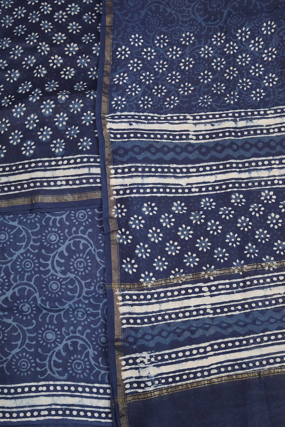 Deep Indigo Chanderi Silk Cotton Suit
