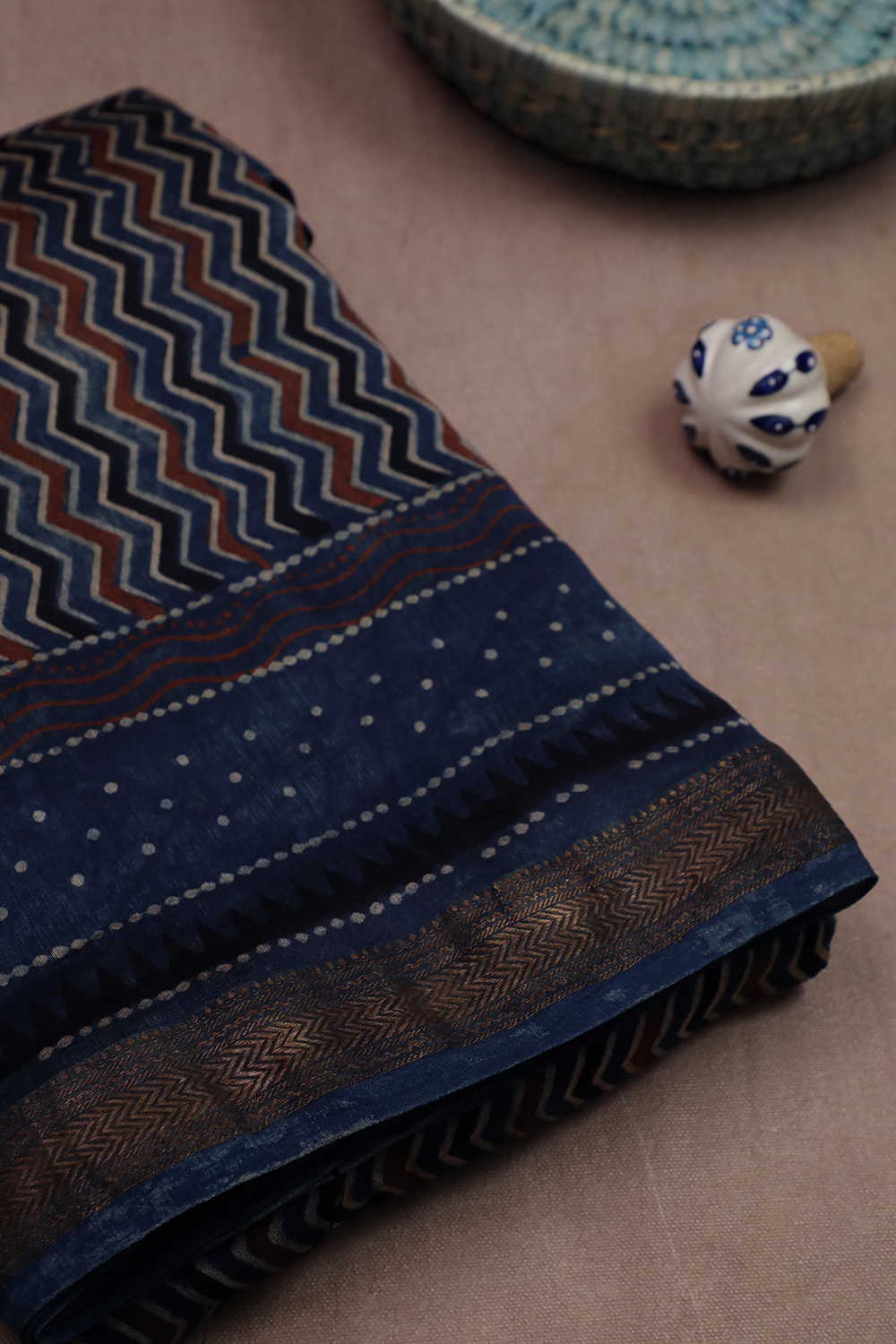 Ajrak Print Sarees - Matkatus 