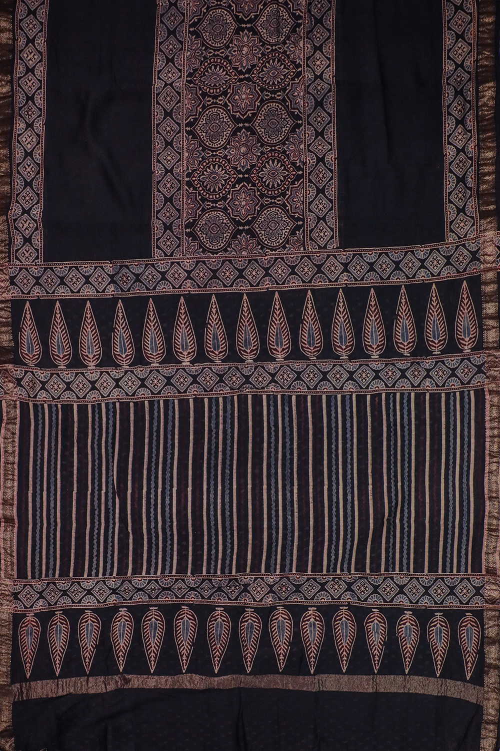 Ajrak Print Sarees - Matkatus 