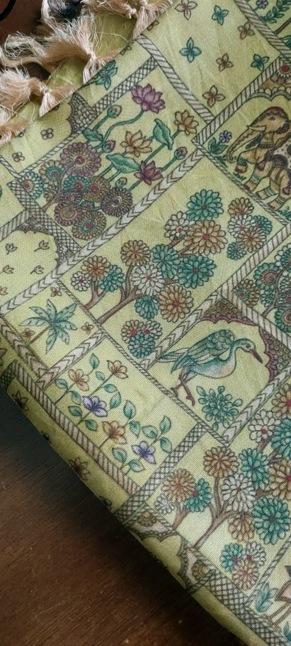 Yellow Handwoven Kanchi Silk Dupatta