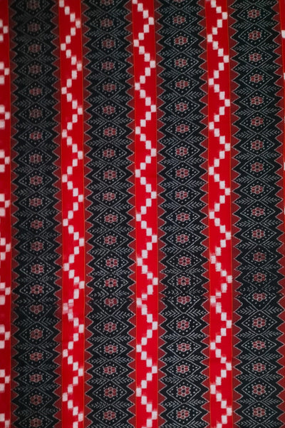 Patterned Black Orissa Ikat Fabric - 1.4m