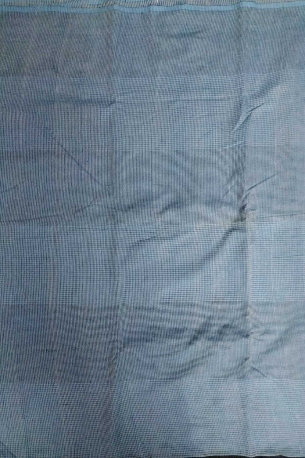 Checkered Blue Handwoven Cotton Fabric