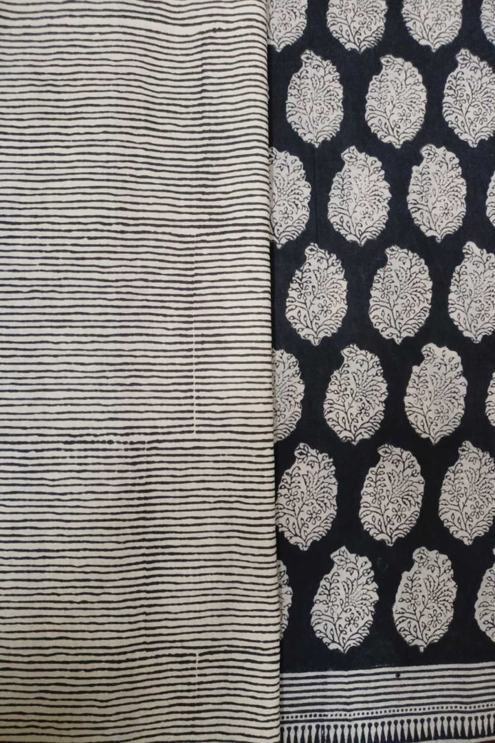 Block Printed Cotton Saree - Matkatus 