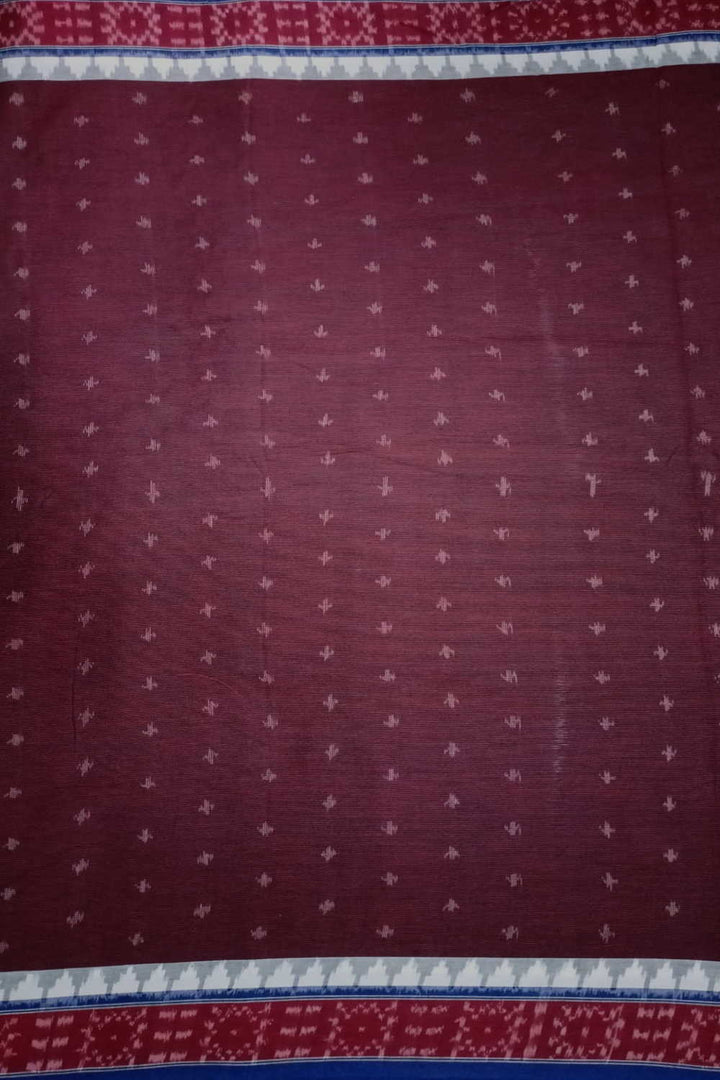 Maroon Shaded Ikat Cotton Fabric