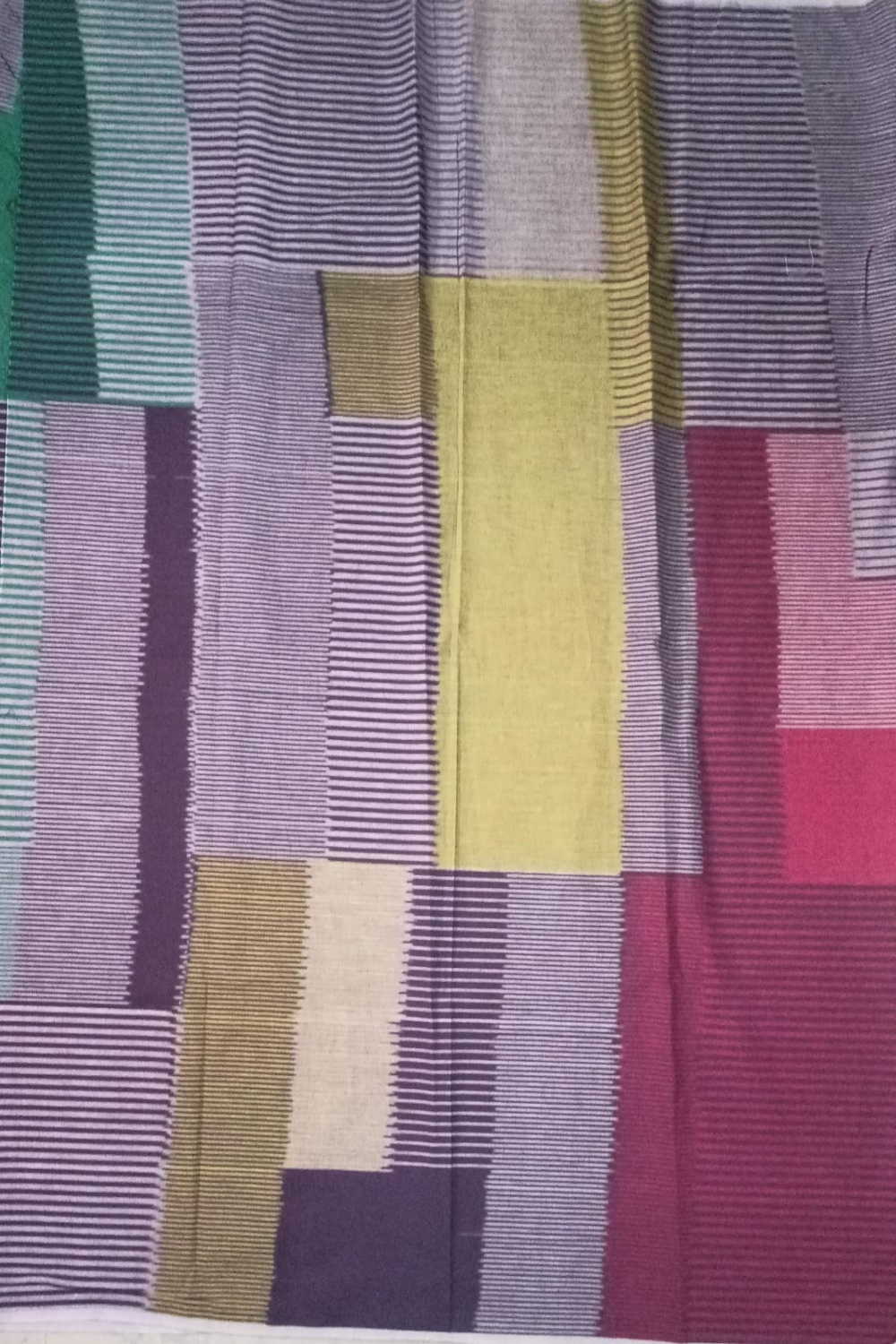 Stripe Pattern Ikat Cotton Fabric