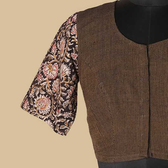 Shruti - Night Garden Kalamkari Blouse  -32,34,36,38,40,42