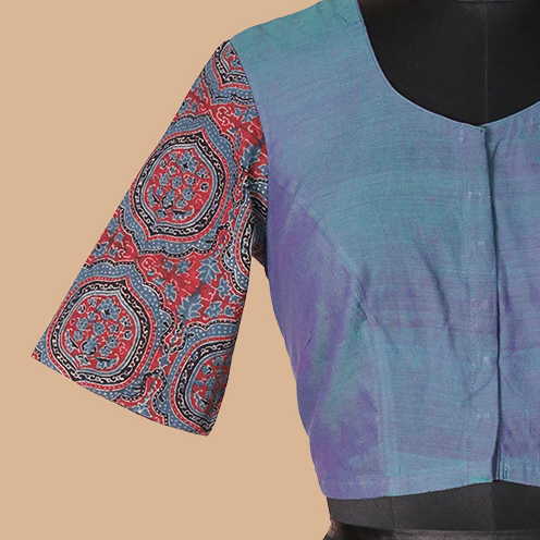 Shruti - Double shade Mangalagiri Ajrak Blouse -32,34,36,38,40,42