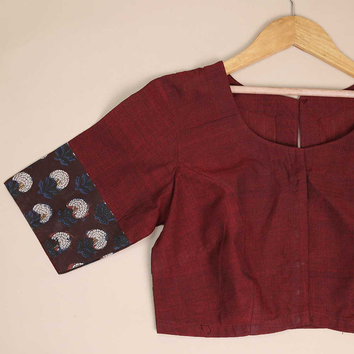 Shruti - Maroon Mangalagiri Dabu Blouse -32,34,36,38,40,42