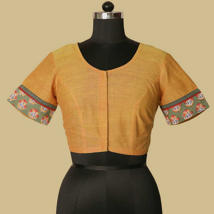 Shruti - Mango Yellow Patchwork Blouse -32,36,38,40,42