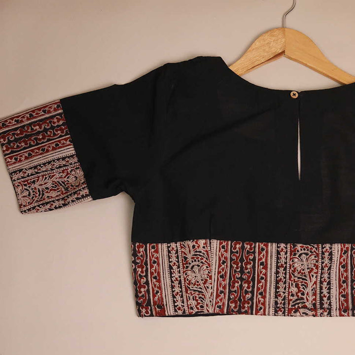Shruti - Pitch Black Kalamkari Blouse - 32,34,36,38,40,42