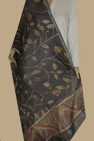 Painted Kalamkari Dupatta - Matkatus
