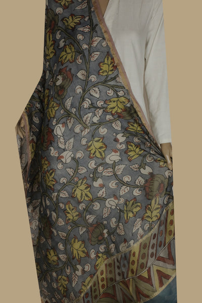 Painted Kalamkari Dupatta - Matkatus
