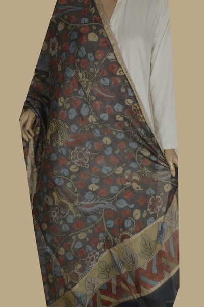 Painted Kalamkari Dupatta - Matkatus