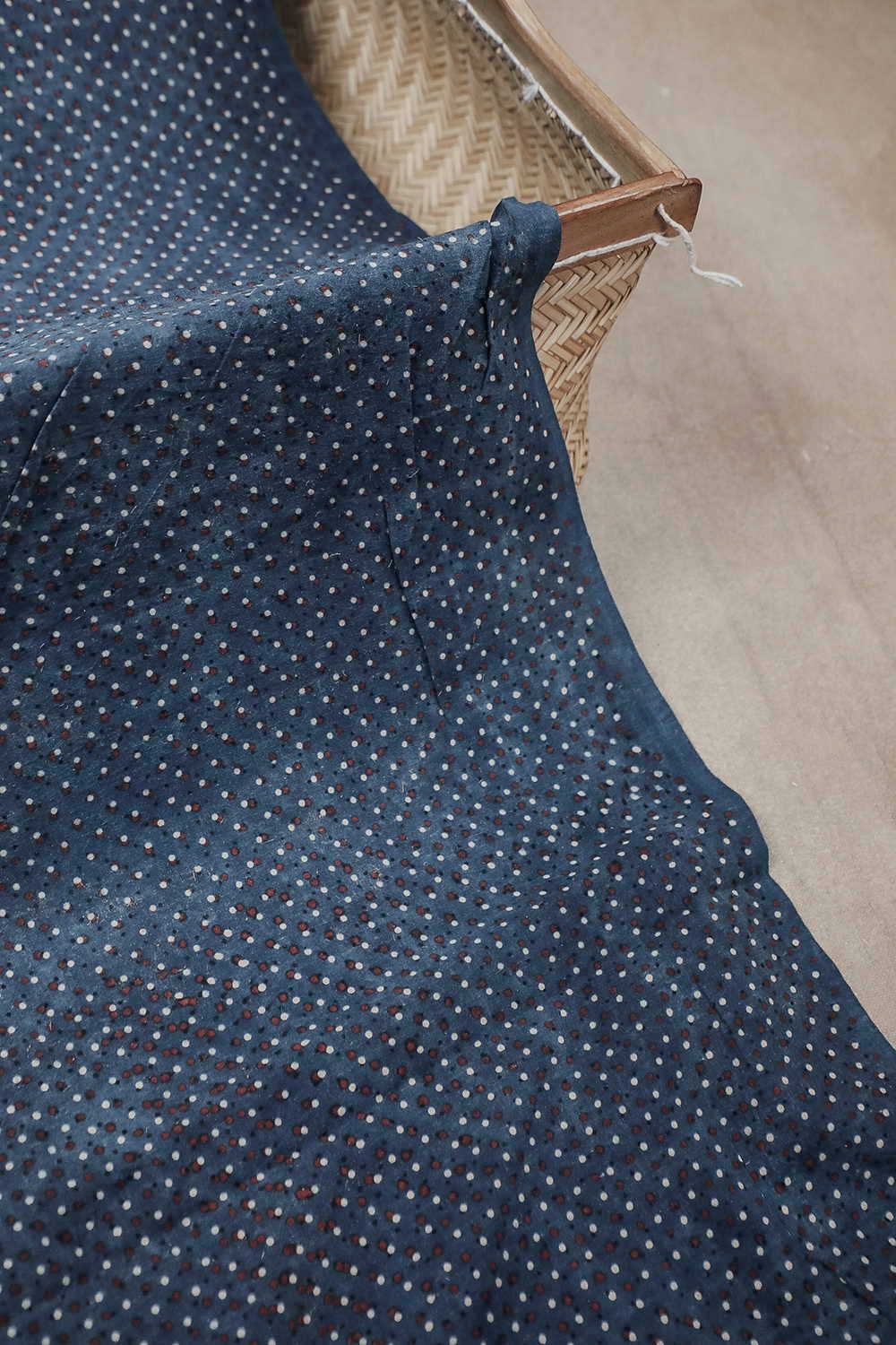 Maroon & Cream Tiny Dots Ajrak Cotton Fabric