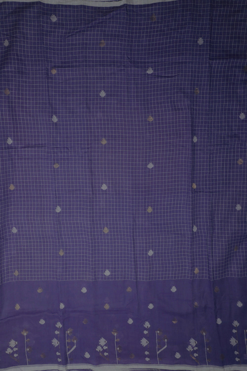 Brinjal Violet Jamdani Cotton Fabric