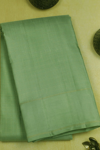 Zari Check on Green Kanchipuram Silk Saree