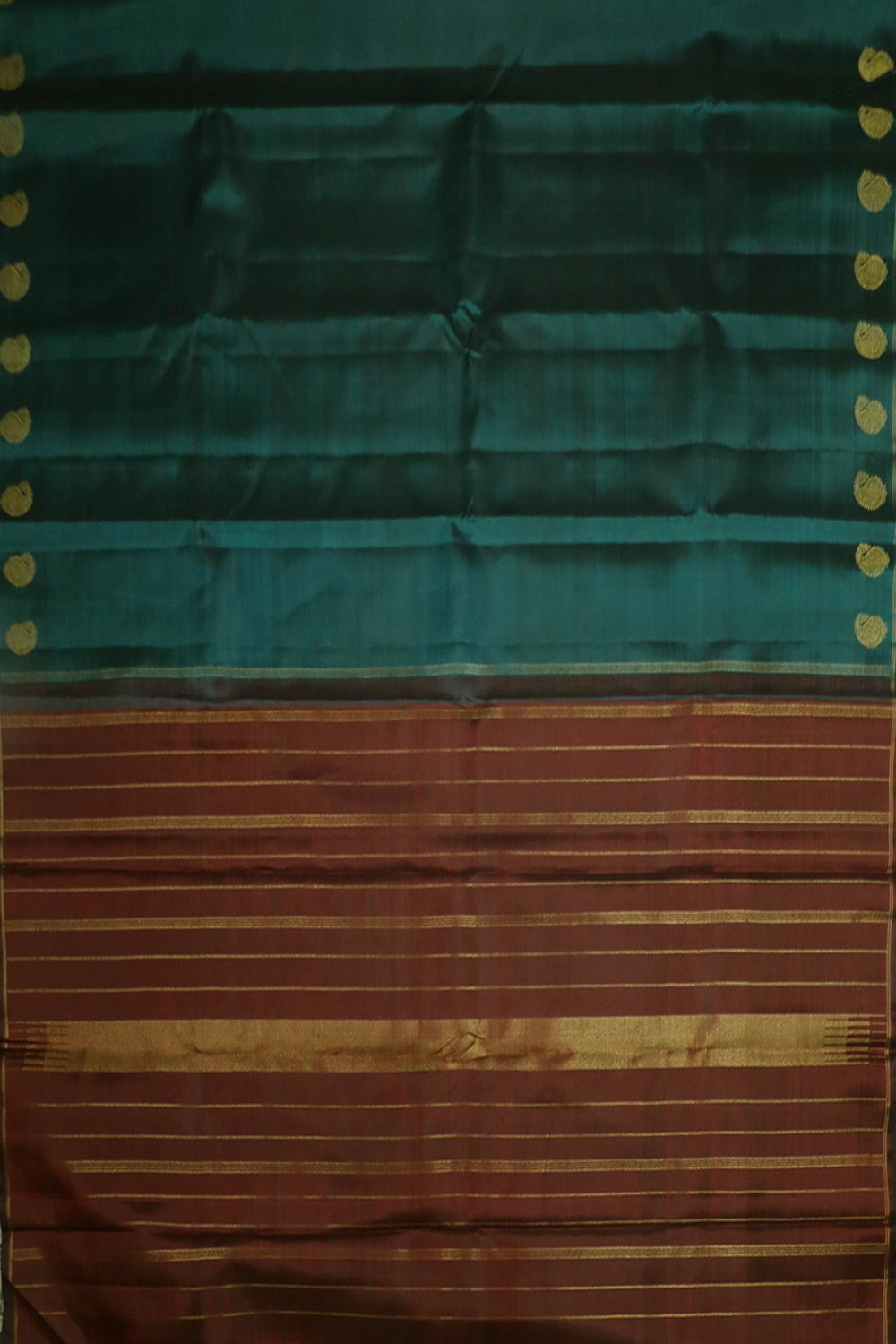 Bluish Green Kanchipuram Silk Saree