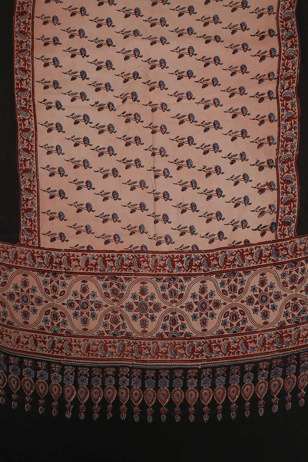 Block Printed Ajrak Dupatta - Matkatus 