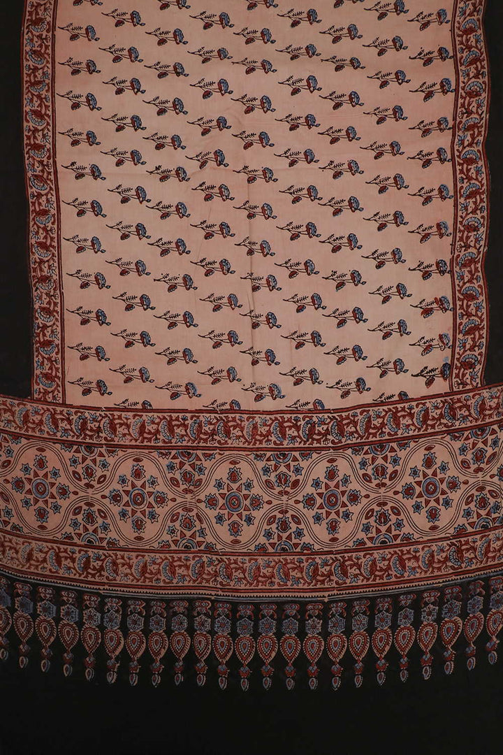 Block Printed Ajrak Dupatta - Matkatus 
