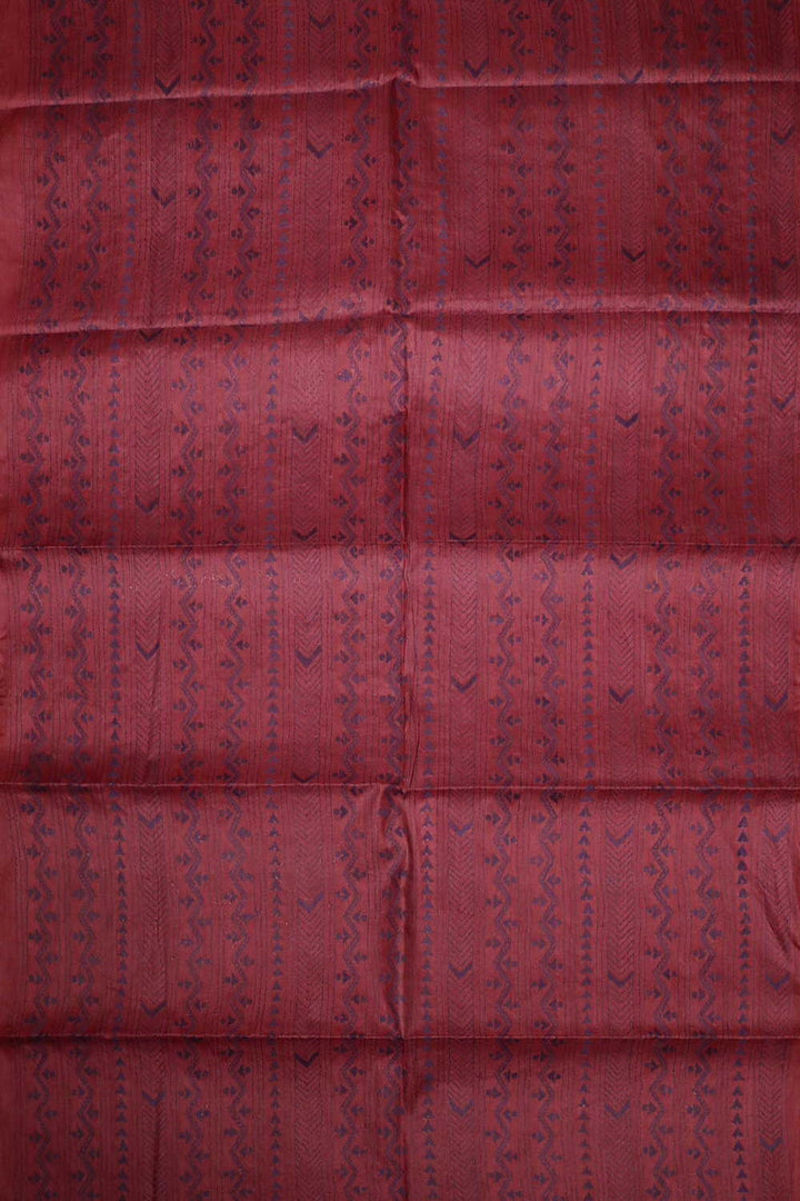 Rust Maroon Kantha Tussar Silk Blouse
