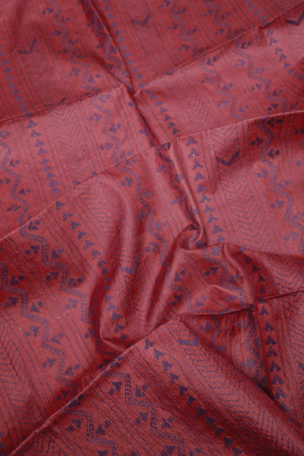 Rust Maroon Kantha Tussar Silk Blouse