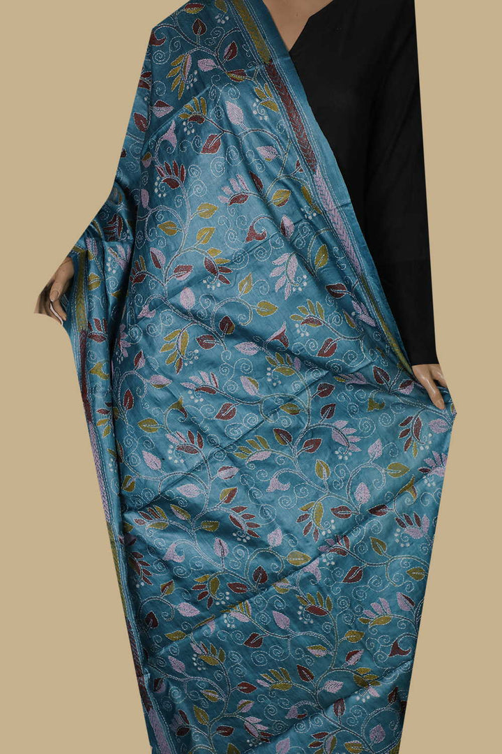Kantha Silk Dupatta - Matkatus
