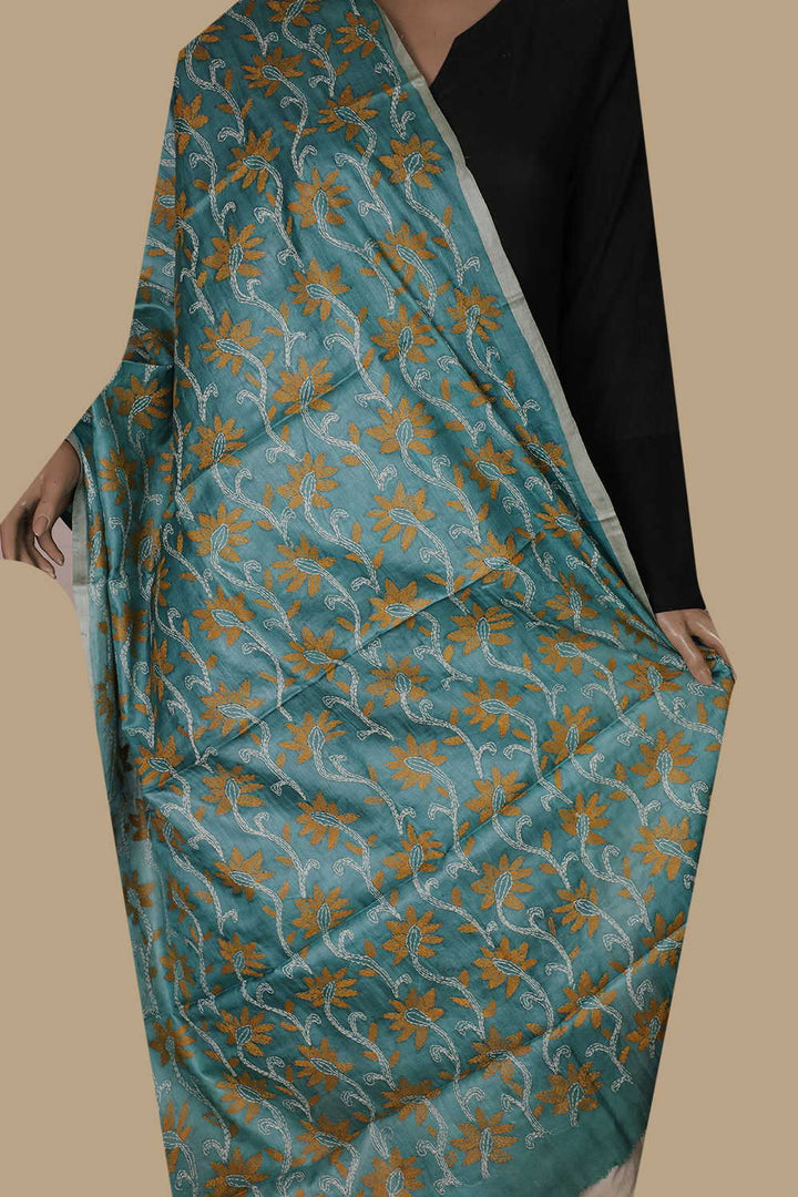 Kantha Silk Dupatta - Matkatus